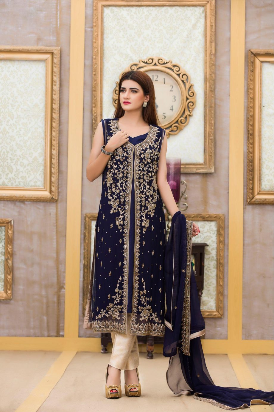 Buy Exclusive Boutique Blue Navy Bridal Dress - G10840 Online In USA, Uk & Pakistan