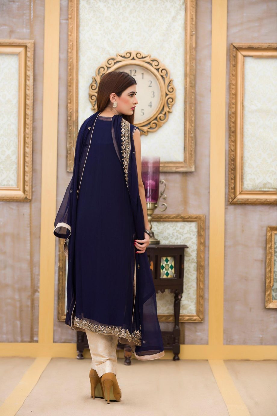 Buy Exclusive Boutique Blue Navy Bridal Dress - G10840 Online In USA, Uk & Pakistan - 02