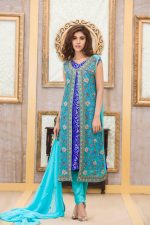 Buy Exclusive Boutique Light Ferozi & Blue Bridal Dress - G11672 Online In USA, Uk & Pakistan - 01