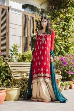 Buy Red, Bottle Green And Fone Color Bridal Dress – G12069 Online In USA, Uk & Pakistan - 06
