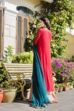 Buy Red, Bottle Green And Fone Color Bridal Dress – G12069 Online In USA, Uk & Pakistan