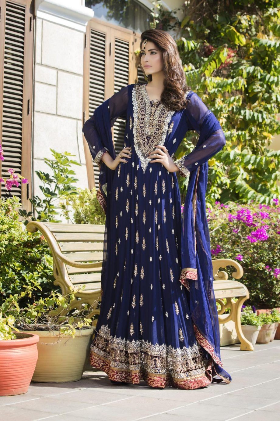 Buy Navy Blue Color Bridal Wear – G12177 Online In USA, Uk & Pakistan - 02