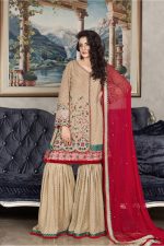 Buy Exclusive Golden And Red Dress – Sabd201 Online In USA, Uk & Pakistan - 01
