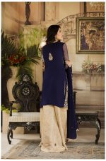 Buy Exclusive Navy Blue And Beige Dress – G15477 Online In USA, Uk & Pakistan
