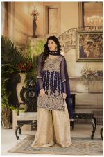 Buy Exclusive Navy Blue And Beige Dress – G15477 Online In USA, Uk & Pakistan - 01