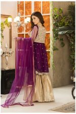 Buy Exclusive Purple And Dull Gold Dress – G15499 Online In USA, Uk & Pakistan - 05