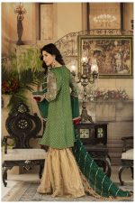 Buy Exclusive Bottle Green And Gold Dress – Sabd04 Online In USA, Uk & Pakistan