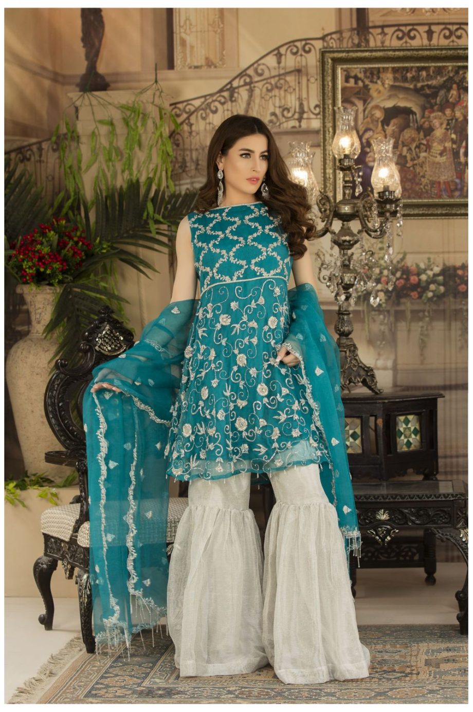Buy Exclusive See Green And Silver Dress – Sdbd03 Online In USA, Uk & Pakistan - 02