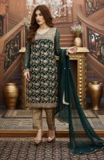 Buy Exclusive Bottle Green And Fone Bridal Dress – G16347 Online In USA, Uk & Pakistan