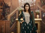 Buy Exclusive Bottle Green And Golden Bridal Wear – G16468 Online In USA, Uk & Pakistan - 03