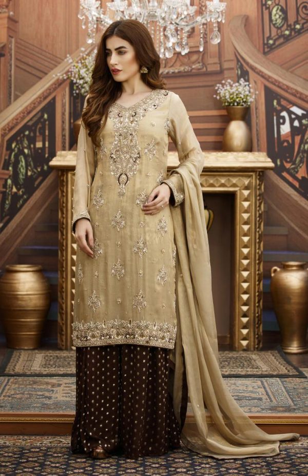 Buy Exclusive Golden And Brown Bridal Wear – G16532 Online In USA, Uk & Pakistan