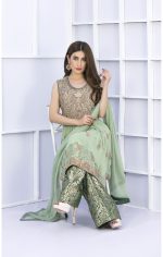 Buy Exclusive Pista Green And Bottle Green Bridal Wear – G15127 Online In USA, Uk & Pakistan - 02