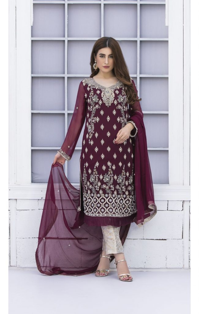 Buy Exclusive Purple And Silver Grey Bridal Wear – G15171 Online In USA, Uk & Pakistan - 03