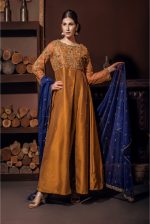 Buy Exclusive MUSAtard And Navy Blue Bridal Wear – Aqbd01 Online In USA, Uk & Pakistan