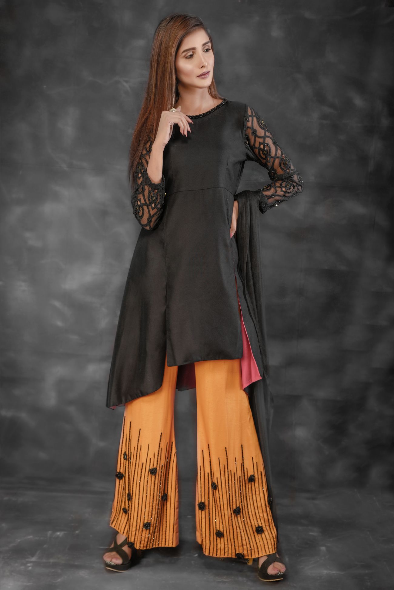 black pakistani dress