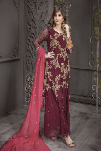 Buy Exclusive Plum And Pink Bridal Wear – Aqbd04 Online In USA, Uk & Pakistan