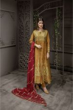 Buy Exclusive MUSAtard And Maroon Bridal Wear – Sabd218 Online In USA, Uk & Pakistan - 01