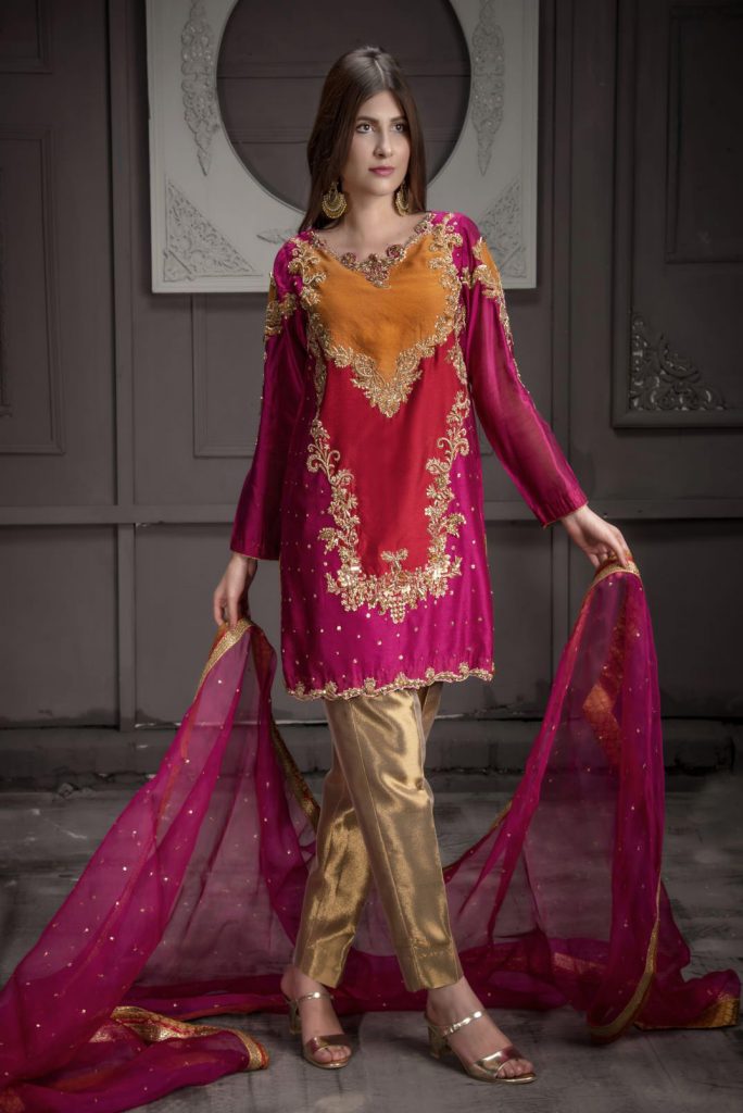 Buy Exclusive Hot Pink,Red And RUSAt Bridal Wear – Sdbd11 Online In USA, Uk & Pakistan