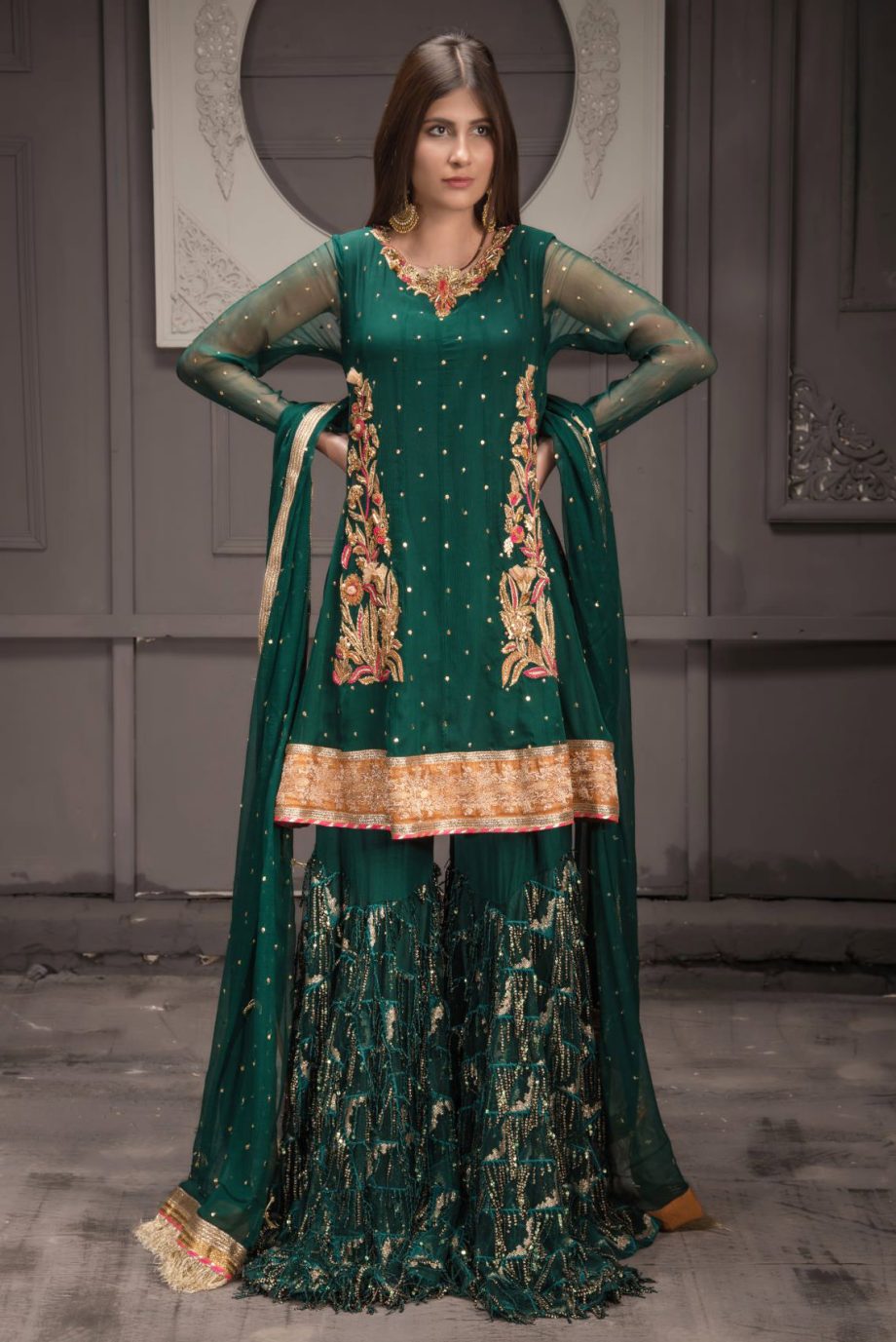 Buy Exclusive Green Bridal Wear – Sdbd32 Online In USA, Uk & Pakistan