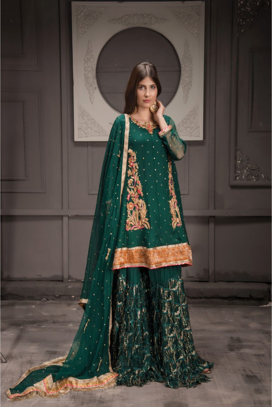 Buy Exclusive Green Bridal Wear – Sdbd32 Online In USA, Uk & Pakistan - 01