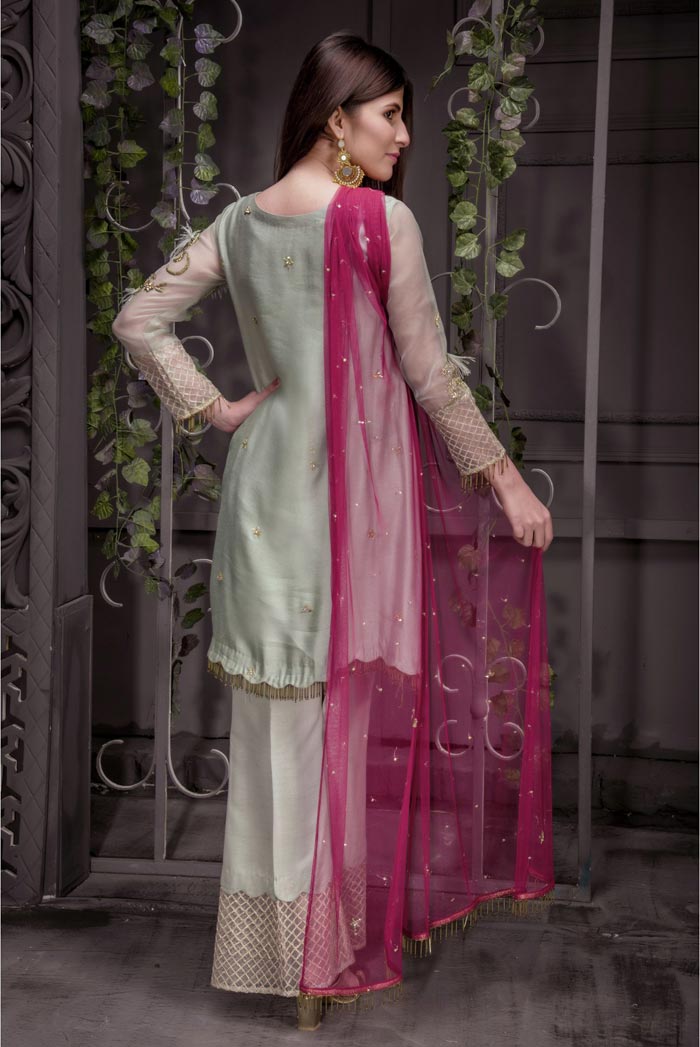 slim fit dress slacks Speak Up Fuchsia/Green Colorblock Dress – Shop the Mint main image 1