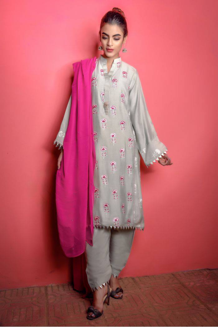 Buy Exclusive Mint Green And Shocking Pink Casual Wear – Sds217 Online In USA, Uk & Pakistan