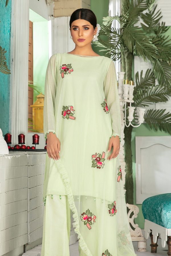 Buy Exclusive Pista Green Party Wear – Sds325 Online In USA, Uk & Pakistan