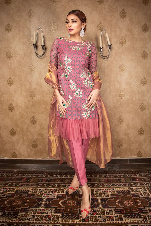 Buy Exclusive Mauve Party Wear – Aqs212 Online In USA, Uk & Pakistan - 03