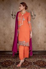 Buy Exclusive Orange Party Wear – Aqs233 Online In USA, Uk & Pakistan - 01