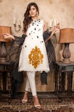 Buy Exclusive Ivory & Black Party Wear – Sds380 Online In USA, Uk & Pakistan - 03