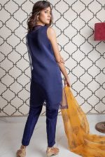 Buy Exclusive Blue & MUSAtard Party Wear – Sds393 Online In USA, Uk & Pakistan - 01