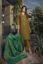 Buy Exclusive Mehndi Green Party Wear – Aqs266 Online In USA, Uk & Pakistan - 01
