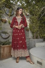Buy Exclusive Maroon Bridal Wear – G19662 Online In USA, Uk & Pakistan - 03