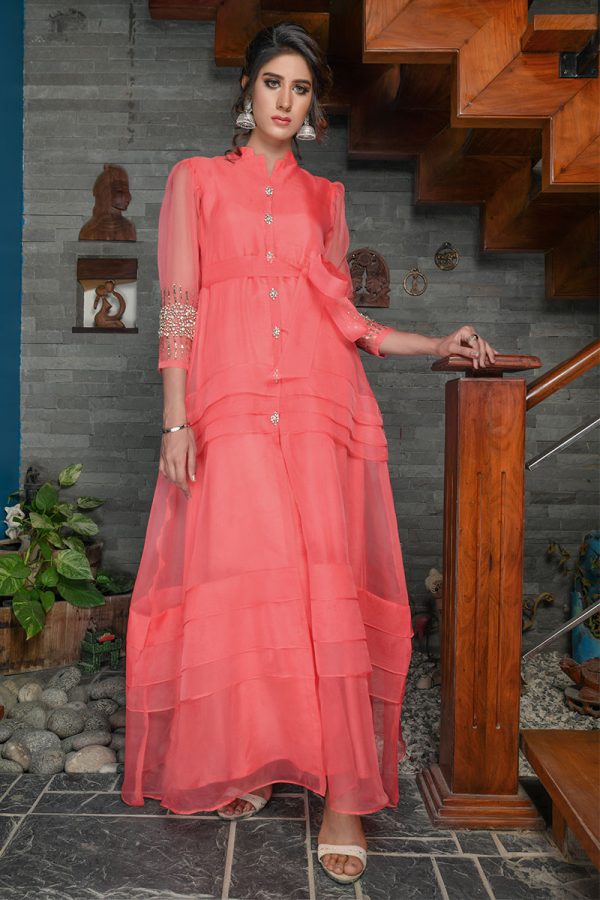 Buy Exclusive Coral Party Wear – Sds389 Online In USA, Uk & Pakistan
