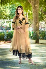 EXCLUSIVE ANTIQUE GOLD AND BLACK PARTY WEAR