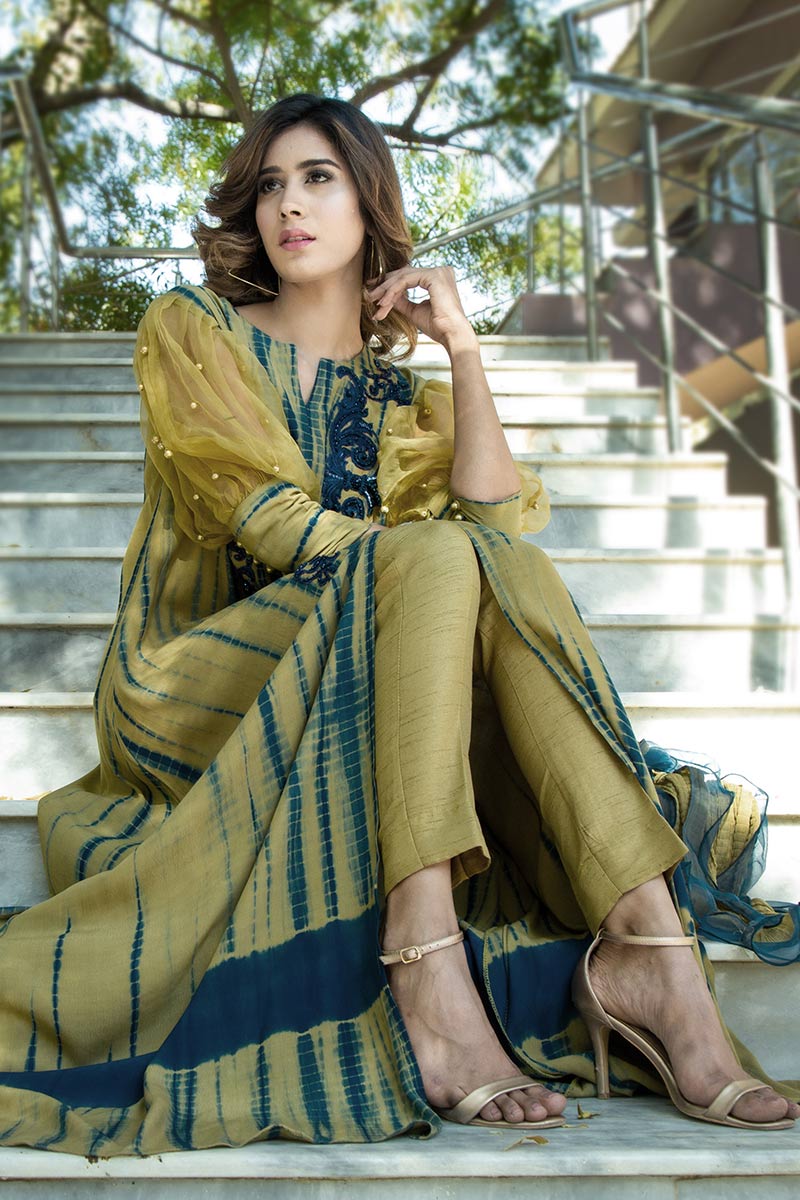 olive green pakistani dress MANGO.Green pleated Ts dress – Hibuy market main image 1