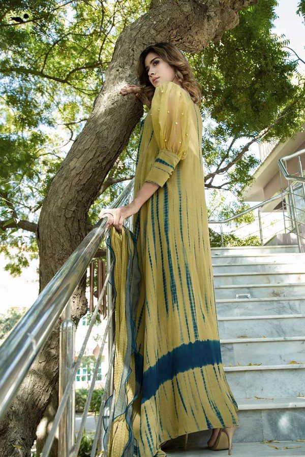 green emerald velvet dress Olive Green Korean Silk Kurta Mirror Work | Pakistani Designer Wear