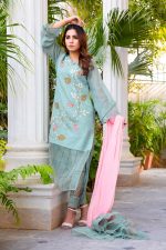 Buy Exclusive DUSAty Green Party Wear – Sds369 Online In USA, Uk & Pakistan
