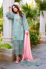 Buy Exclusive DUSAty Green Party Wear – Sds369 Online In USA, Uk & Pakistan - 06