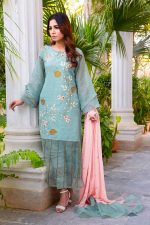 Buy Exclusive DUSAty Green Party Wear – Sds369 Online In USA, Uk & Pakistan - 07