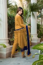 MUSTARD AND BLUE PARTY WEAR