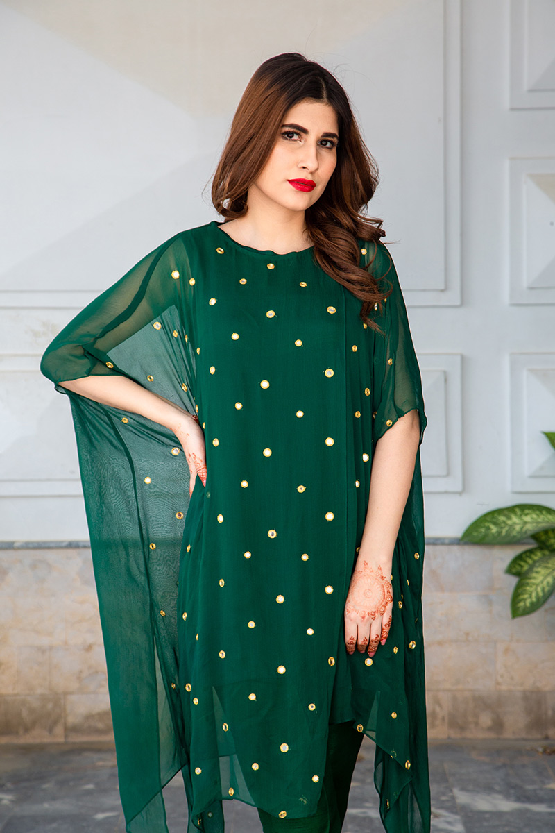 Buy Exclusive Emerald Green Luxury Pret – Sds483 Online In USA, Uk & Pakistan - 02