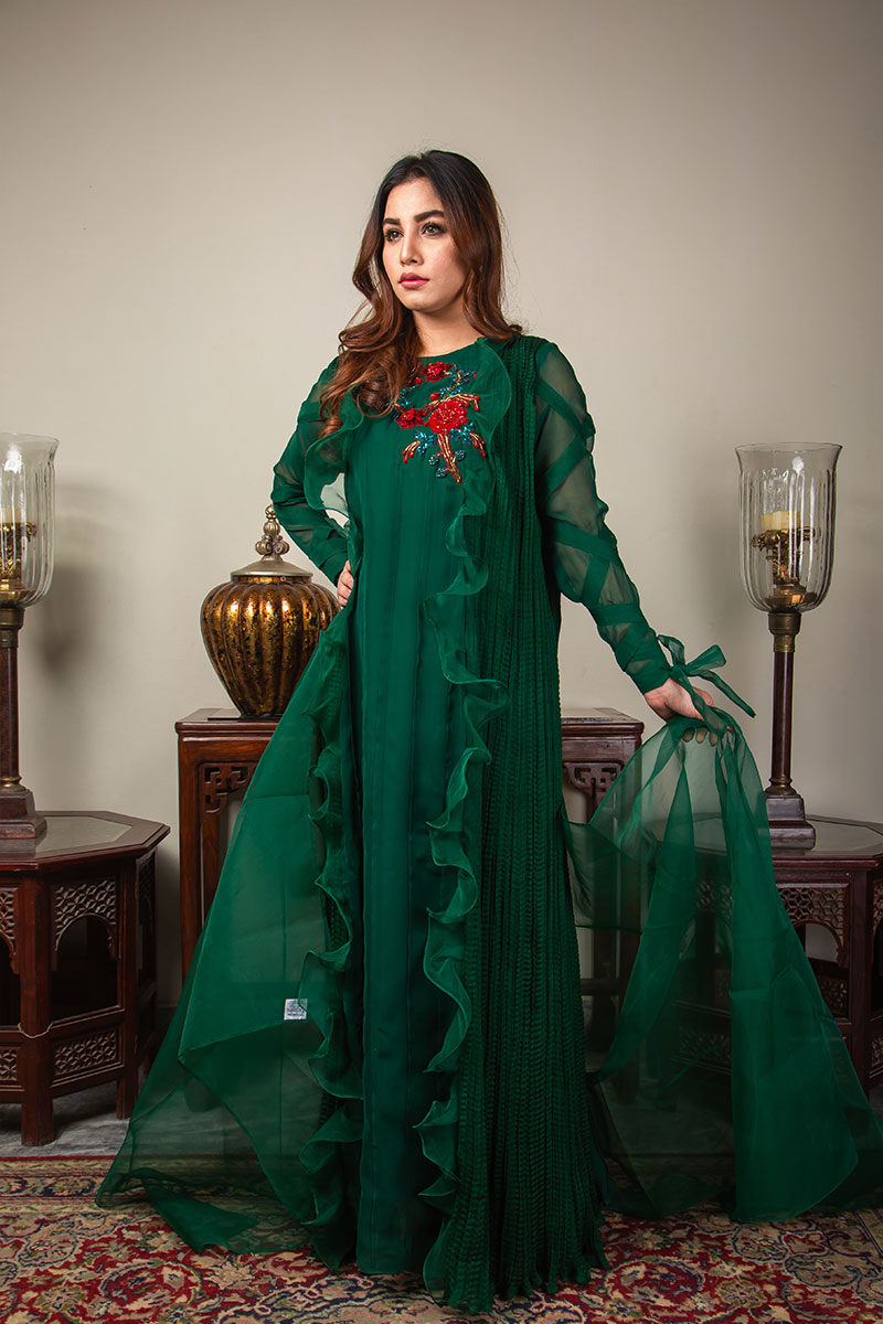 Buy Exclusive Emerald Green Luxury Pret – Sds492 Online In USA, Uk & Pakistan - 04