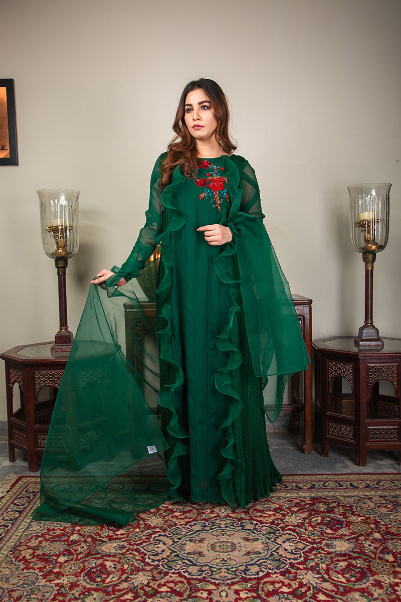 Buy Exclusive Emerald Green Luxury Pret – Sds492 Online In USA, Uk & Pakistan - 05