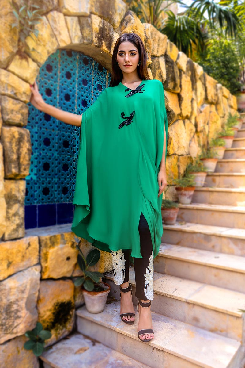 strapless open back dress Emerald – Elegant Dresses Pakistani – Mahum Asad