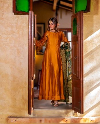 EXCLUSIVE MUSTARD AND BOTTLE GREEN PARTYWEAR - ZZS1037