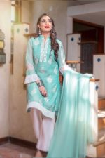 EXCLUSIVE AQUA GREEN AND OFF WHITE LUXURY PRET 2021