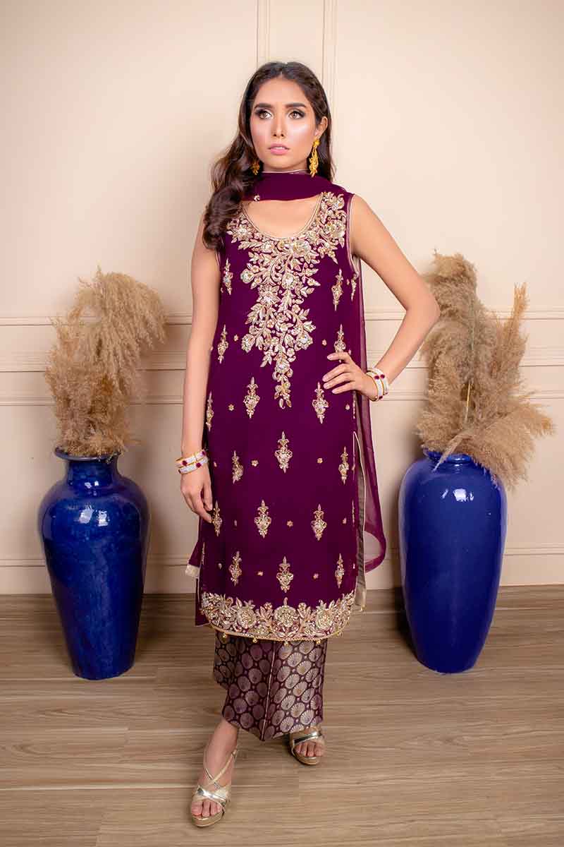EXCLUSIVE PURPLE AND GOLD BRIDAL WEAR  ZG25646  Exclusive Online Boutique